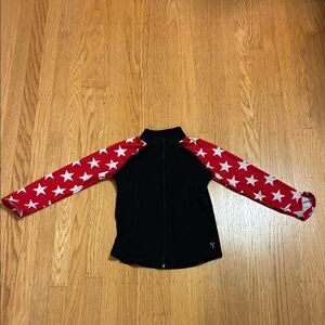 Children's Starry Sleeve Activewear Jacket - Black and Red